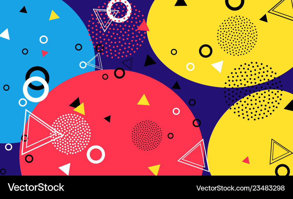 Pop art color background memphis pattern Vector Image