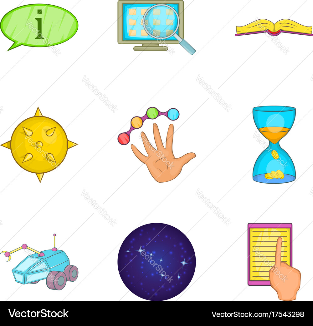Problem solving icons set cartoon style Vector Image