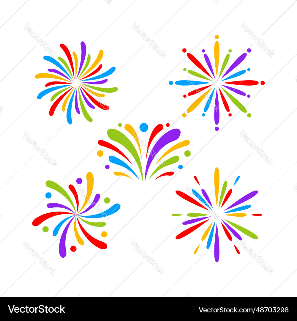 Rainbow firework element design Vector Image