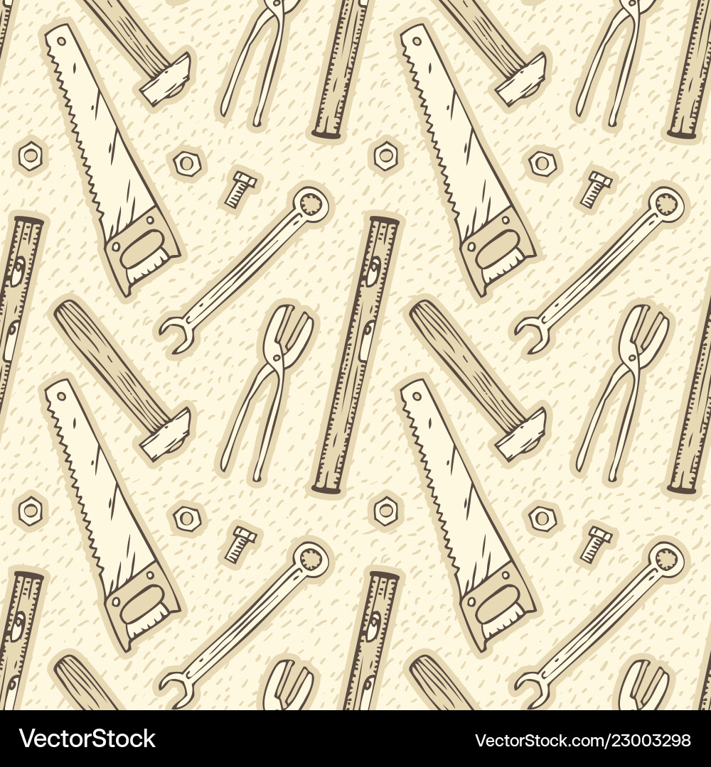 Seamless pattern with tools Seamless pattern with tools vector image