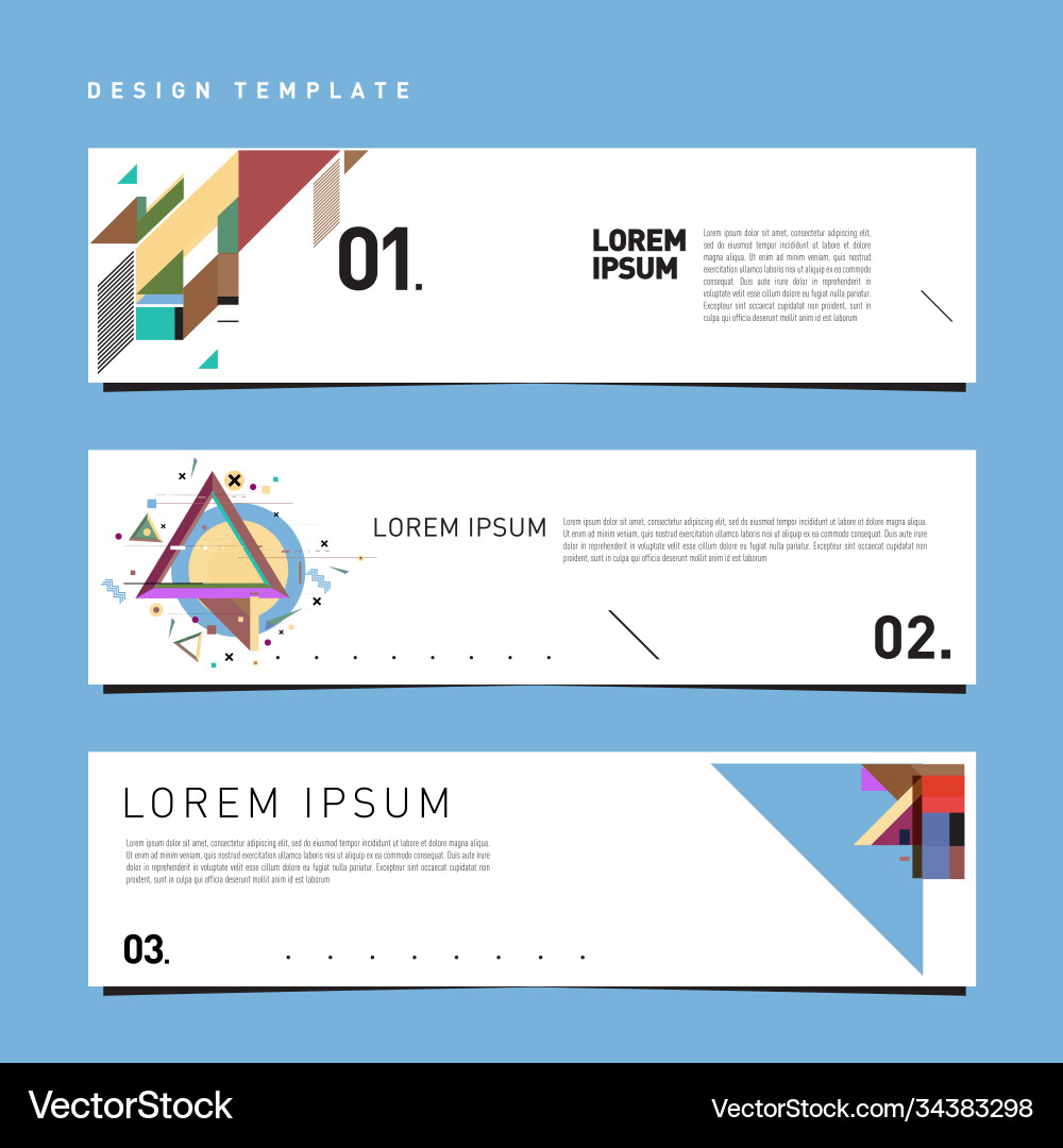 Set abstract banner web design template retro Set abstract banner web design template retro Vector Image