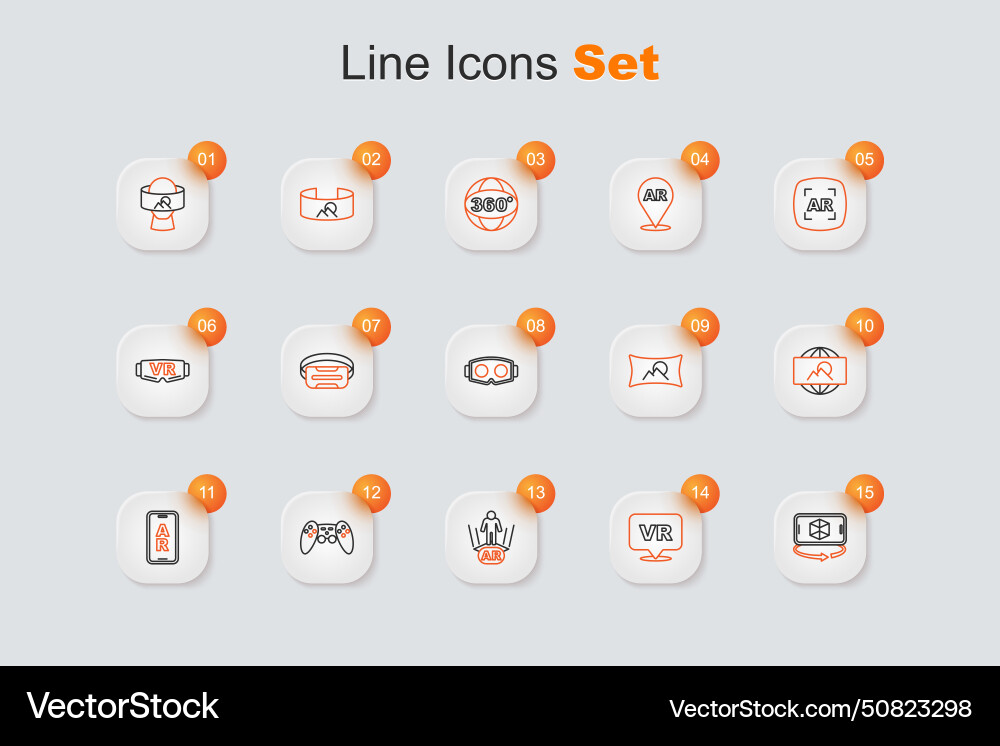 Set line 3d modeling virtual reality augmented ar Set line 3d modeling virtual reality augmented ar vector image