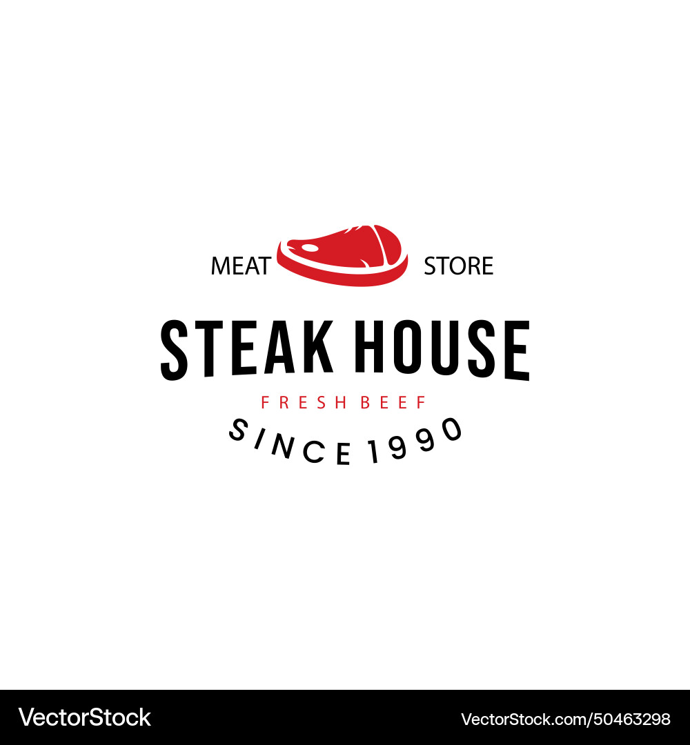 Steak Haus Logo Design Metzgerei Shop Vintage Steak Haus Logo Design Metzgerei Shop Vintage vektorbild