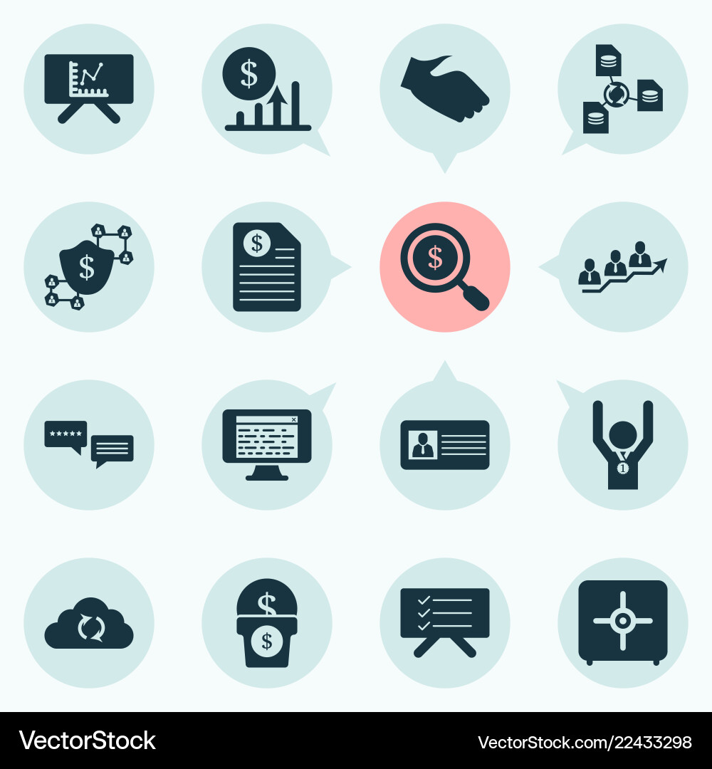 Teamwork icons set with blockchain team success Teamwork icons set with blockchain team success vector image