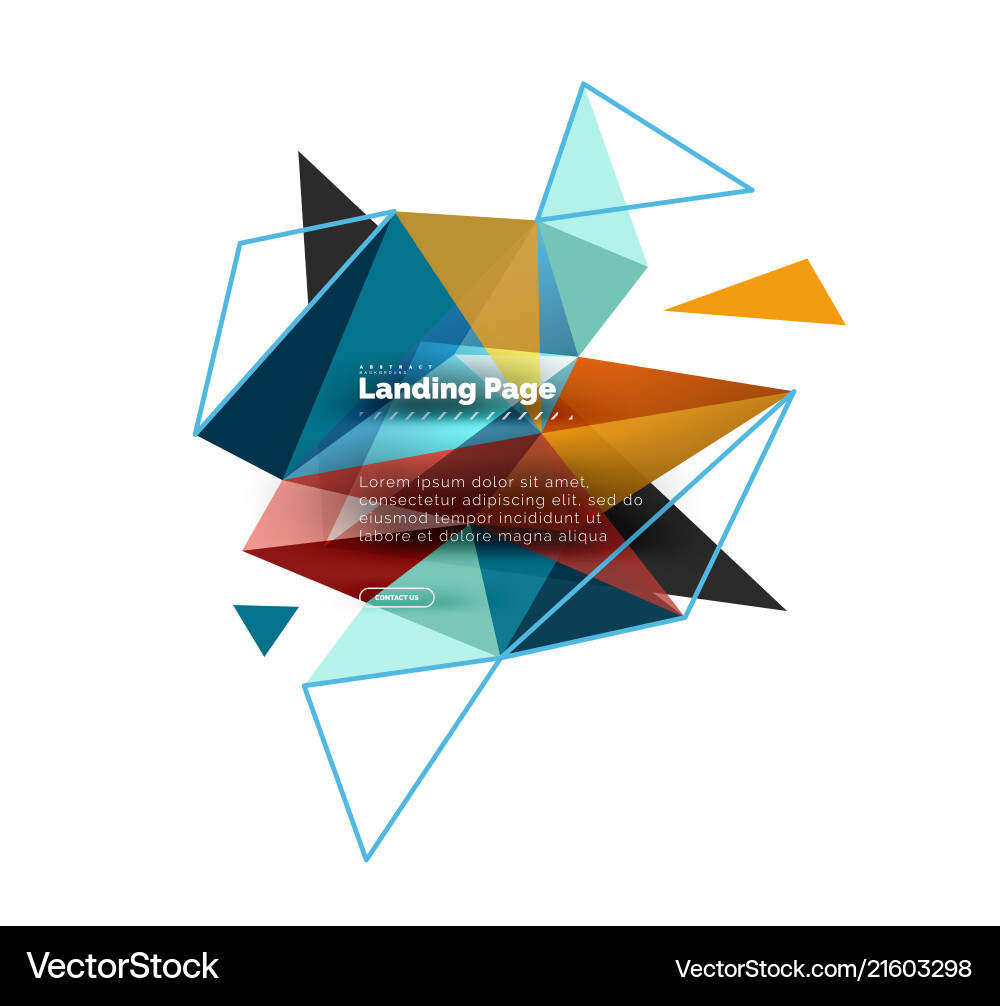 Triangular design abstract background landing Triangular design abstract background landing Vector Image