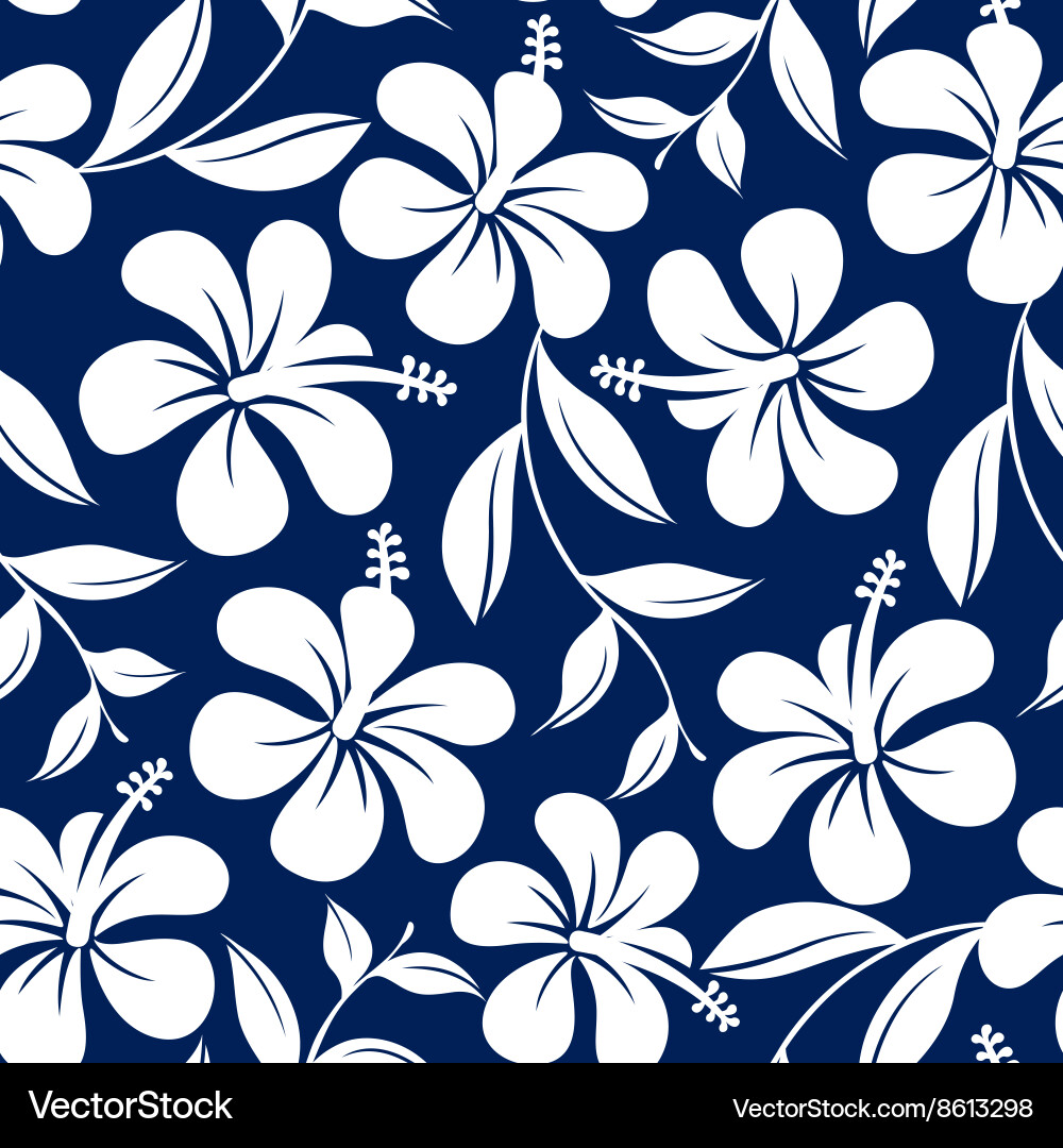 Tropical Hibiscus Pattern vector image