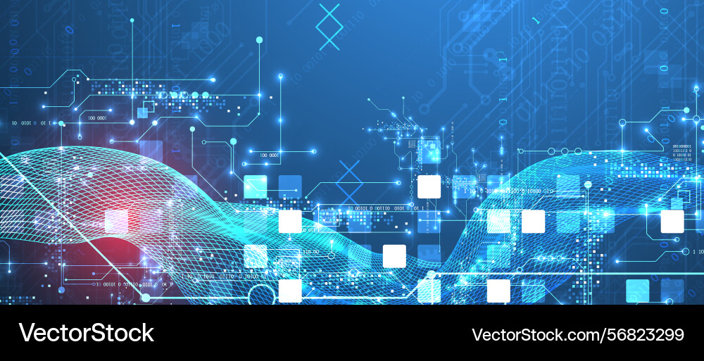 Abstract data background with wireframe wave Abstract data background with wireframe wave vector image