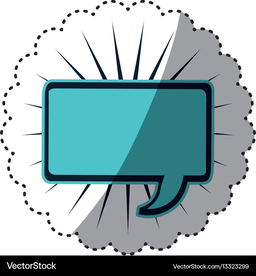 Blue sticker rectangle shape dialog box with lines vector image