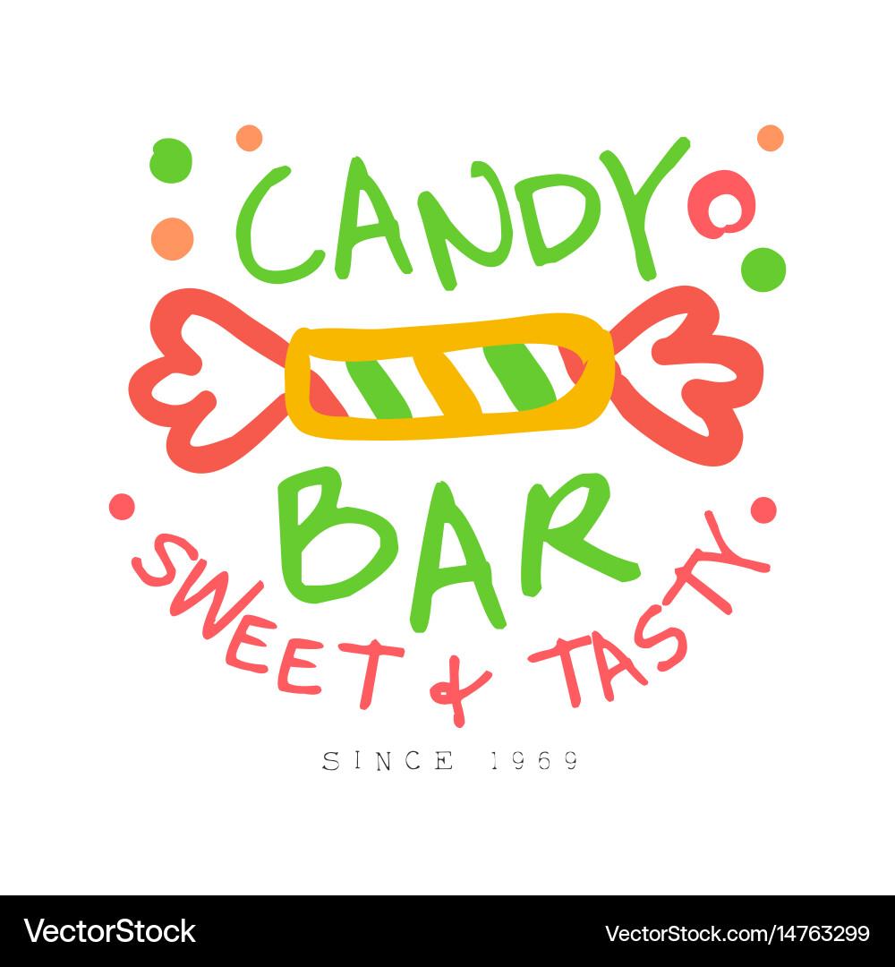 Colorful Candy Bar Label - Sweet Treat Logo Vector Image