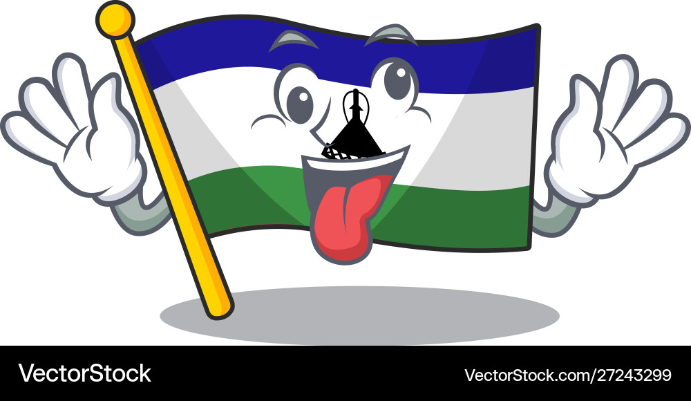 Crazy flag lesotho auf Cartoon Stuhl platziert Crazy flag lesotho auf Cartoon Stuhl platziert vektorbild