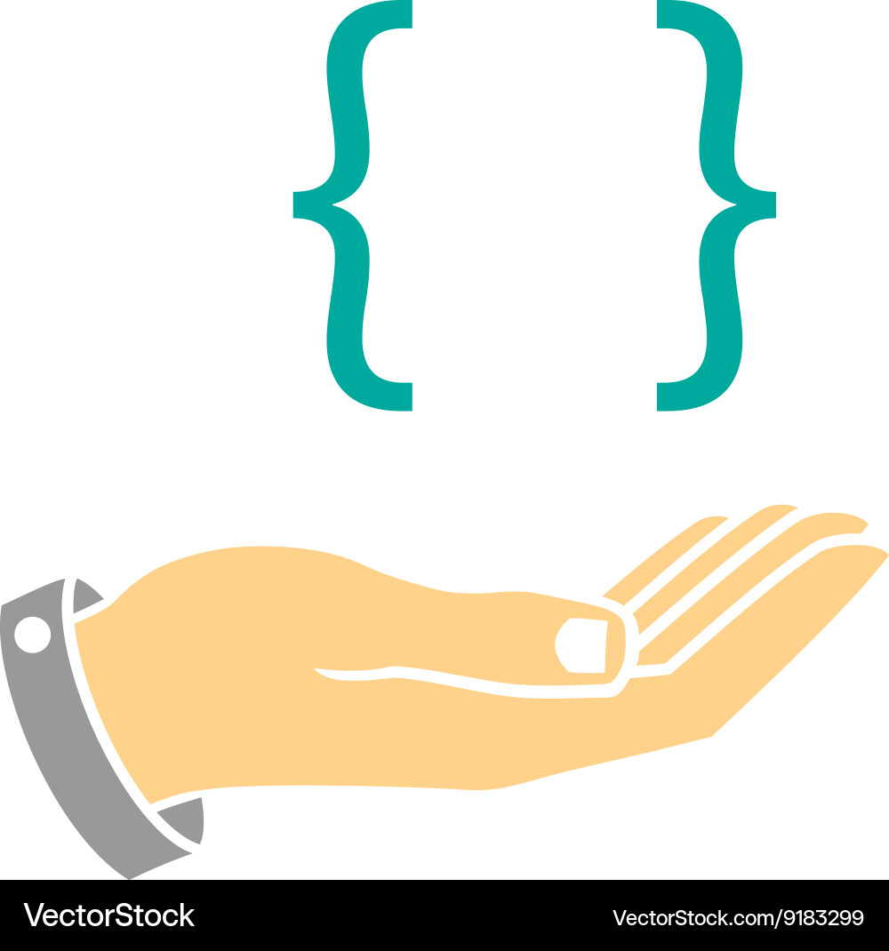 Hand of man programming Vector Image