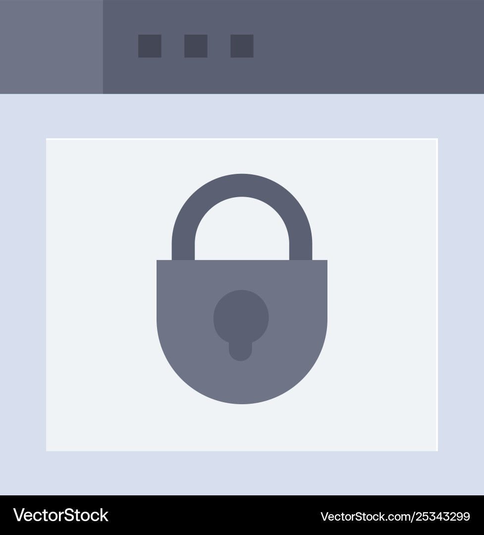 Internet password shield web security flat color Internet password shield web security flat color vector image