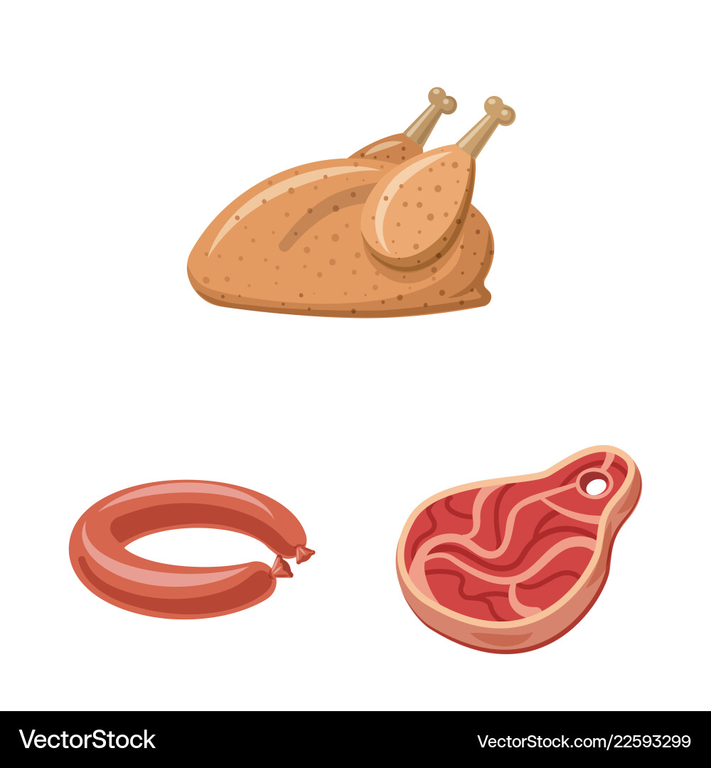 Isolated object of meat and ham icon collection Isolated object of meat and ham icon collection vector image