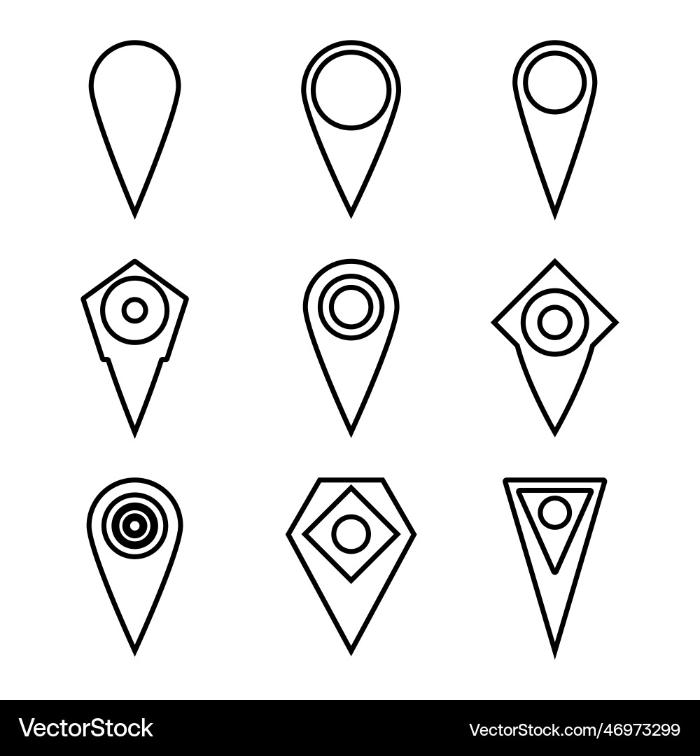 Line pin location to mark destination on map Line pin location to mark destination on map vector image