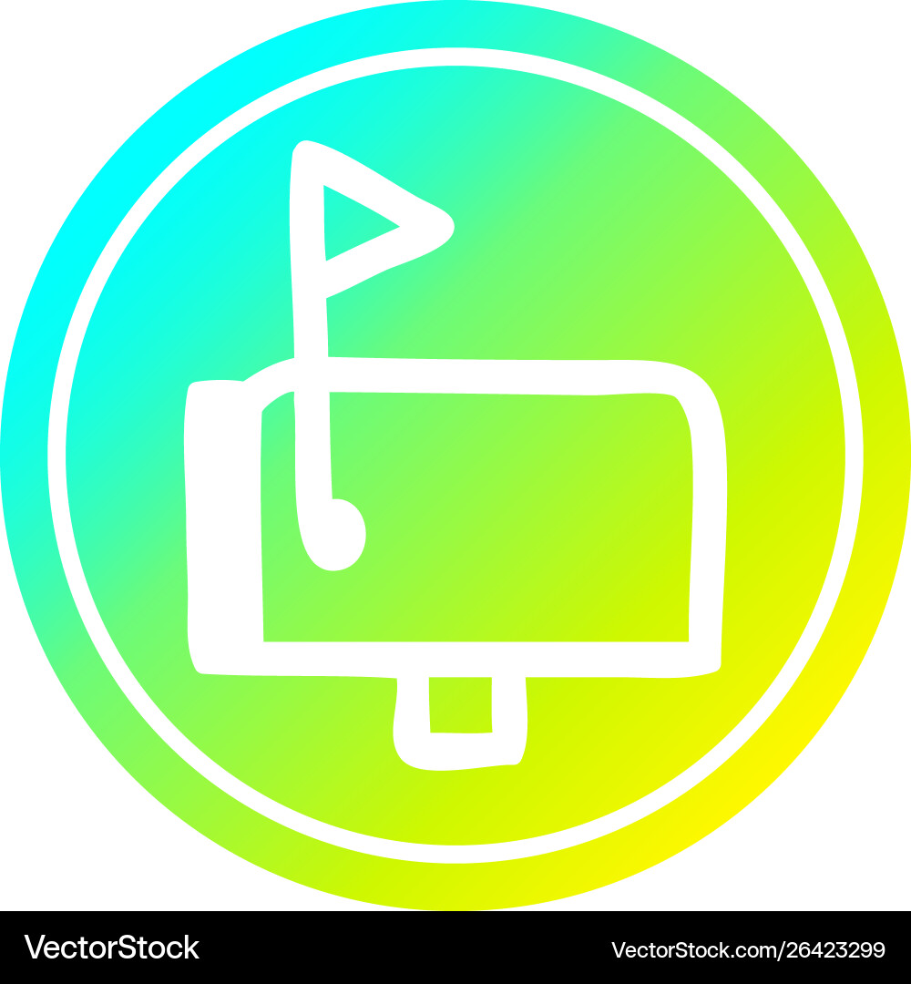 Mail box circular in cold gradient spectrum Vector Image