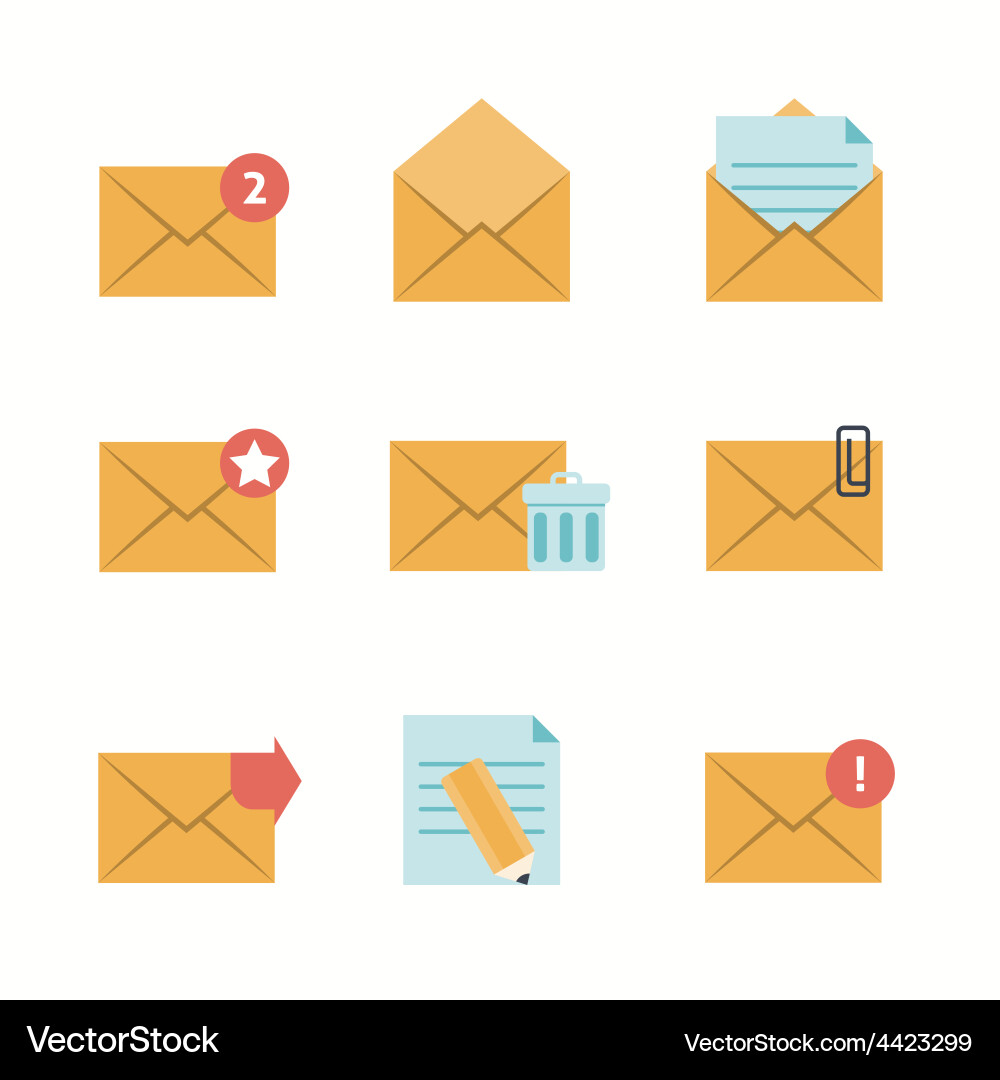 Message icons flat vector image
