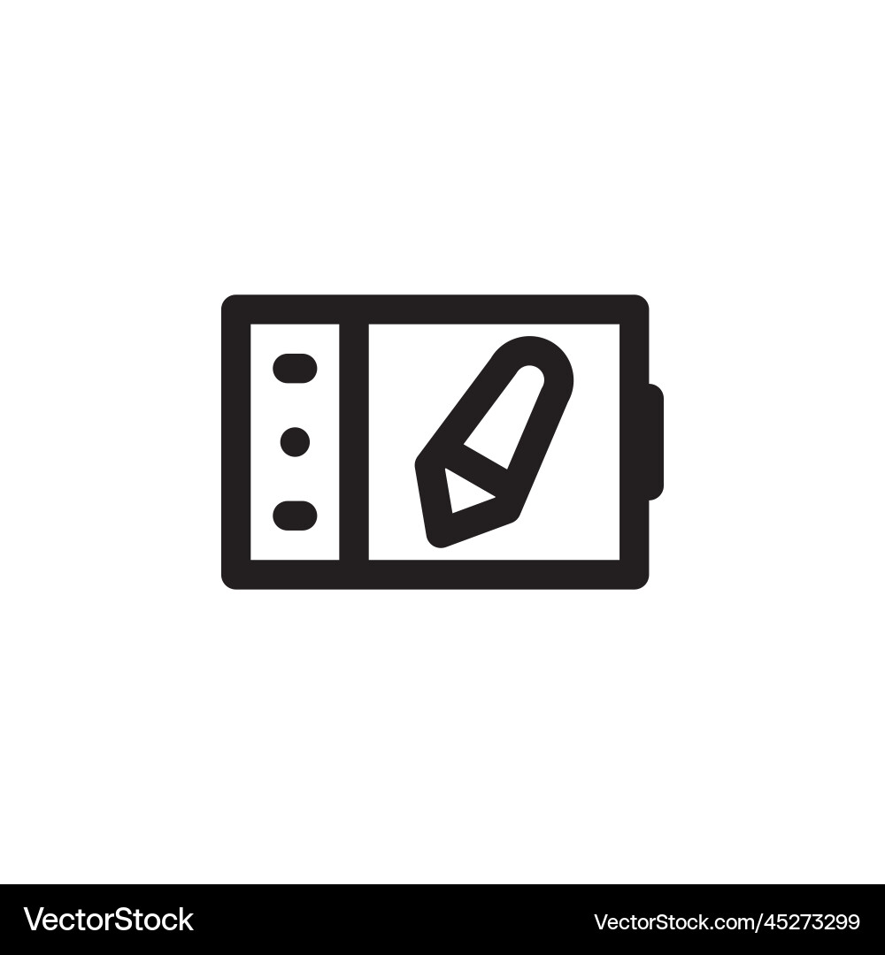 Pen tablet icon computer component outline Pen tablet icon computer component outline vector image