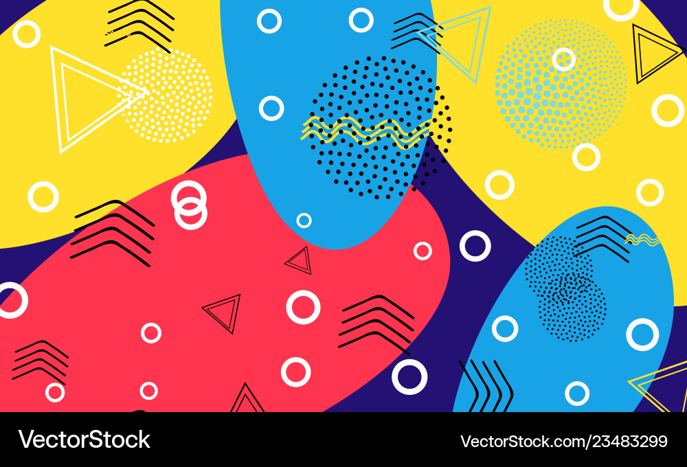 Pop art color background memphis pattern Vector Image