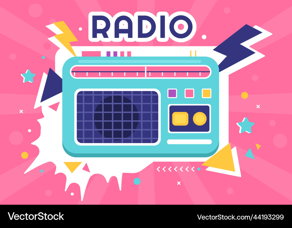 Radio player for record talk show interviews Vector Image