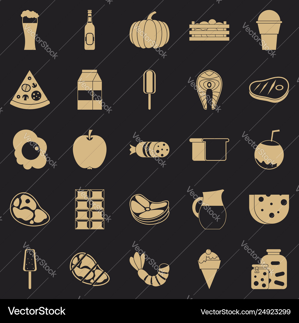 Seed icons set simple style Seed icons set simple style Vector Image