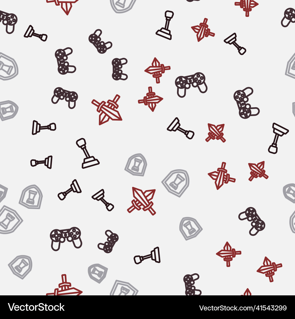 Set line gear shifter game controller or joystick Set line gear shifter game controller or joystick vector image