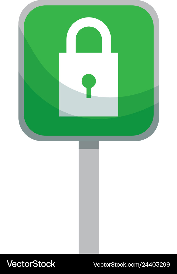 Signal with safe secure padlock Signal with safe secure padlock Vector Image