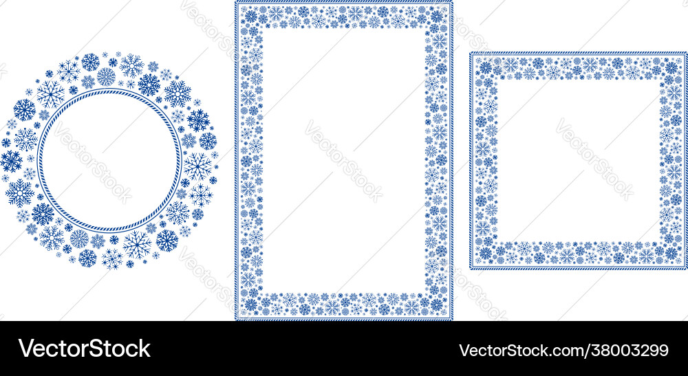 Snowflake Frame Collection Vector Image