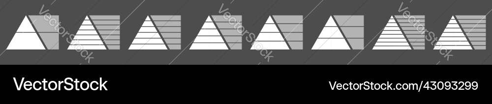 Triangle pyramid chart graph icon series Vector Image