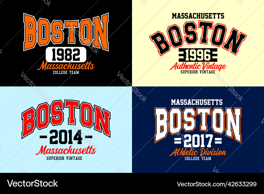 Vintage Boston Sports Label Vector Image
