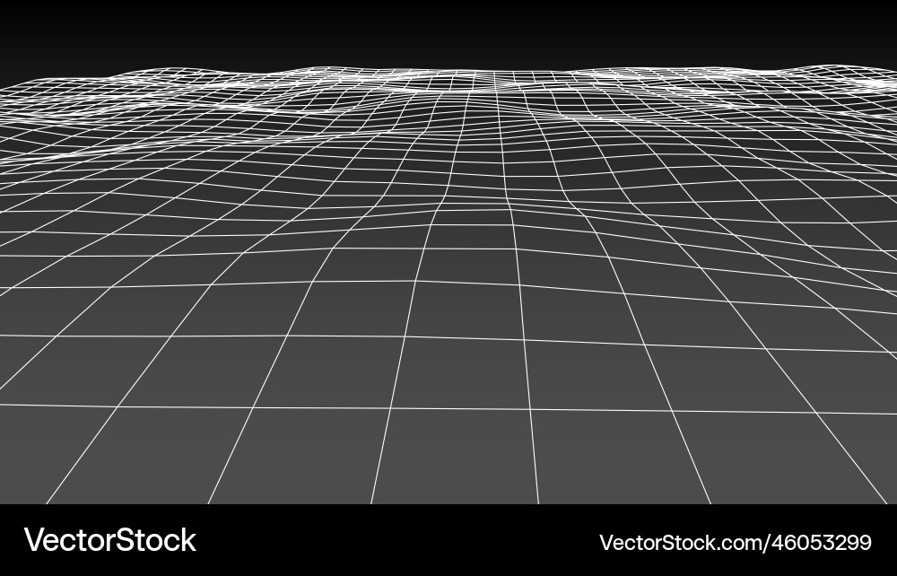Wireframe landscape computer 3d surface big data Vector Image