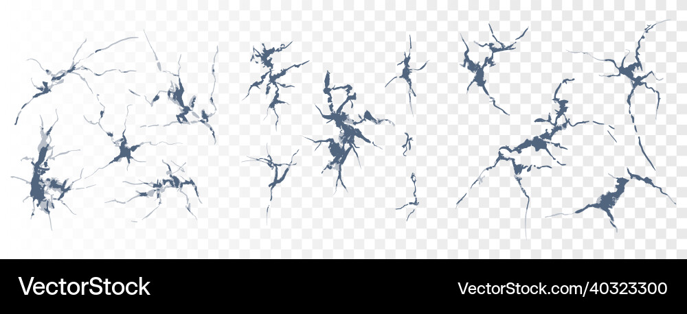 A set of texture elements cracks template A set of texture elements cracks template vector image