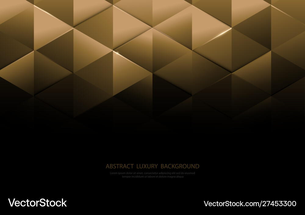 Abstract gold triangle shapes and luxury pattern vector image