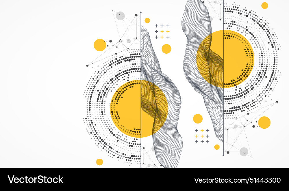 Abstract wave is made in a frame style with half vector image
