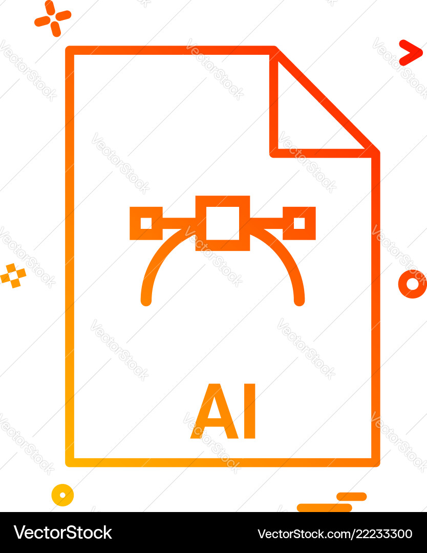 Ai file extension format icon design vector image