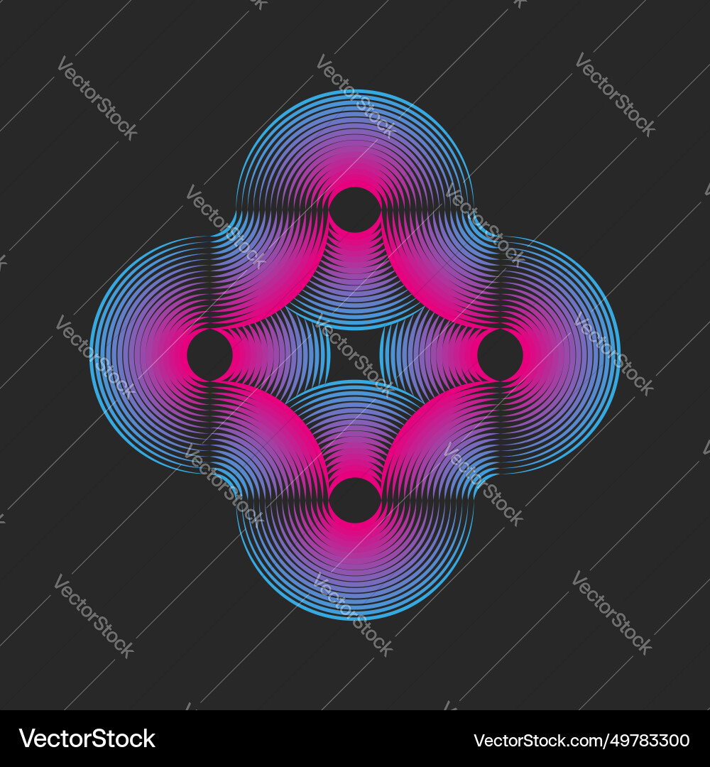 Cross shape logo from circular pattern Vector Image