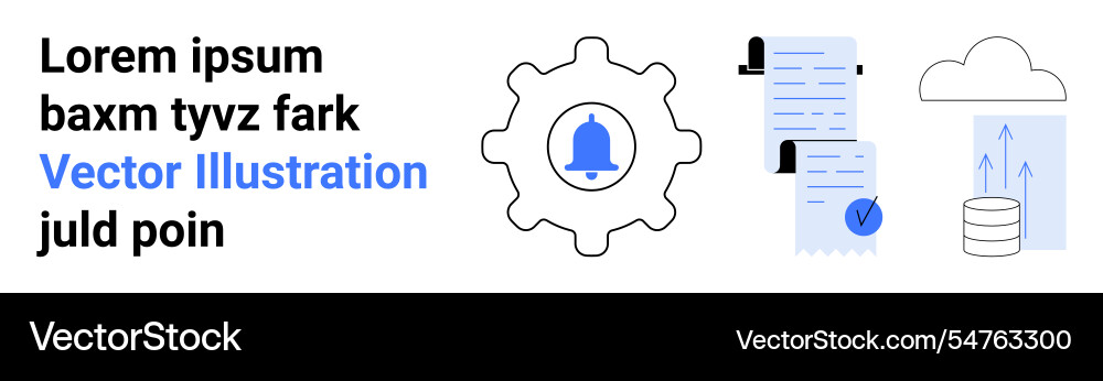 Digital workflow with notifications cloud data Digital workflow with notifications cloud data vector image