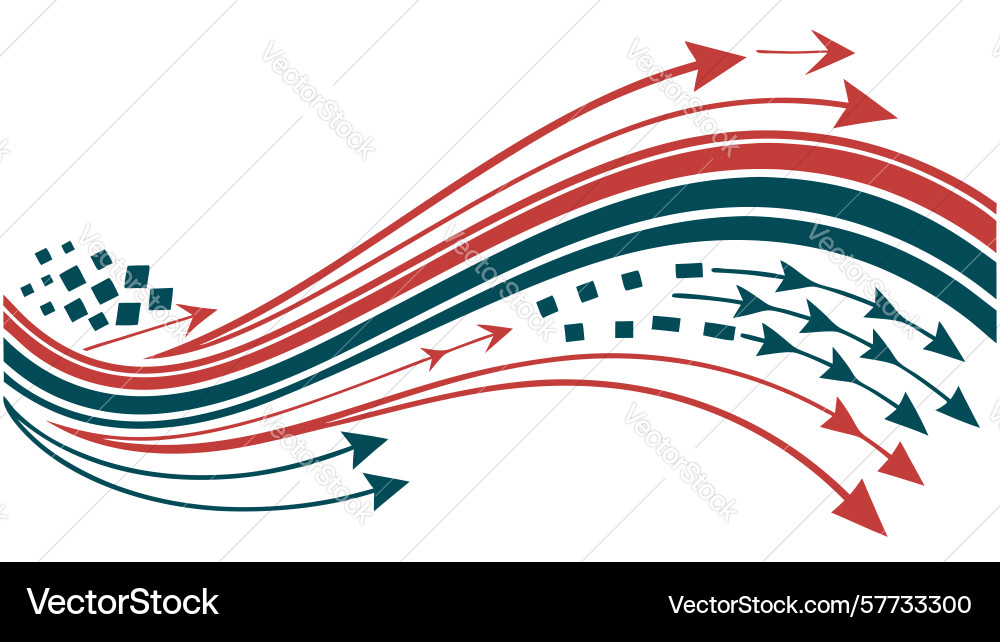 Dynamic arrows flowing motion abstract design vector image