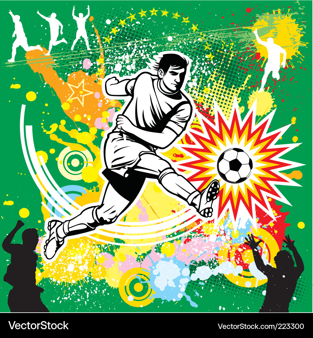 Dynamic Soccer Player Action vector image