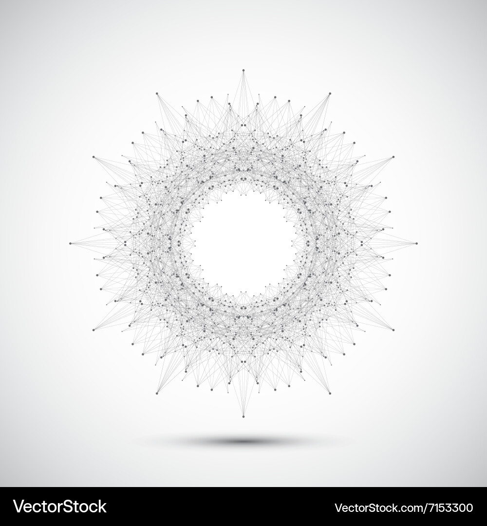 Geometric abstract form with connected line vector image