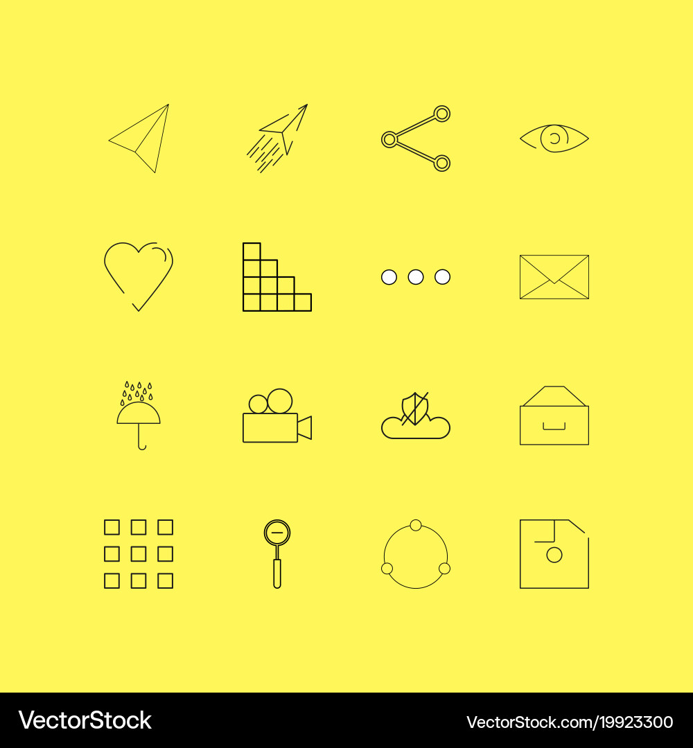 Interface linear icon set simple outline icons vector image