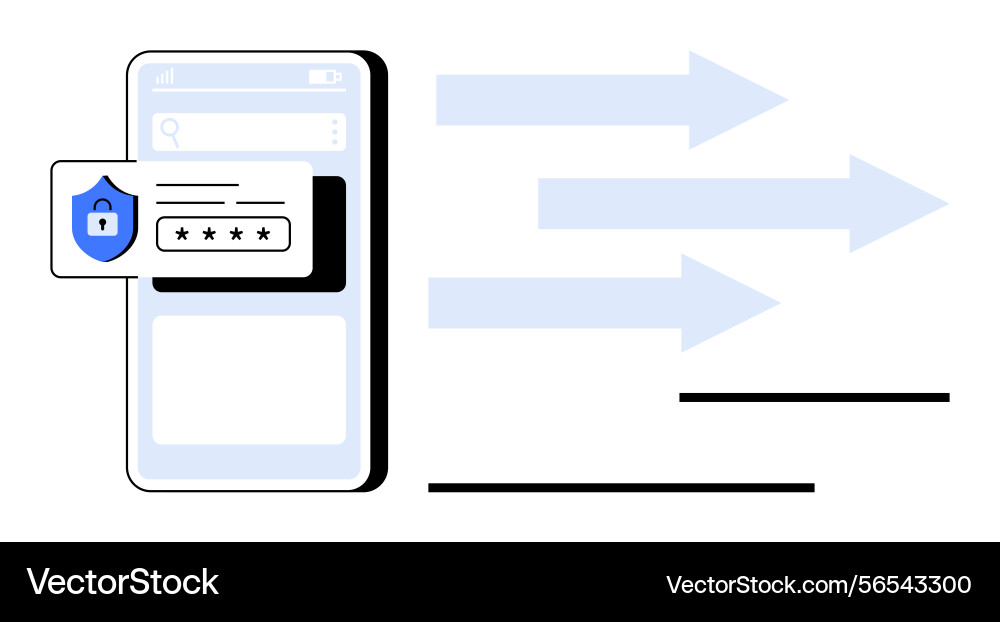 Mobile data security with protected login Vector Image