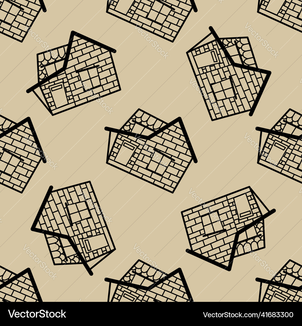 Seamless pattern of contour houses Seamless pattern of contour houses vector image