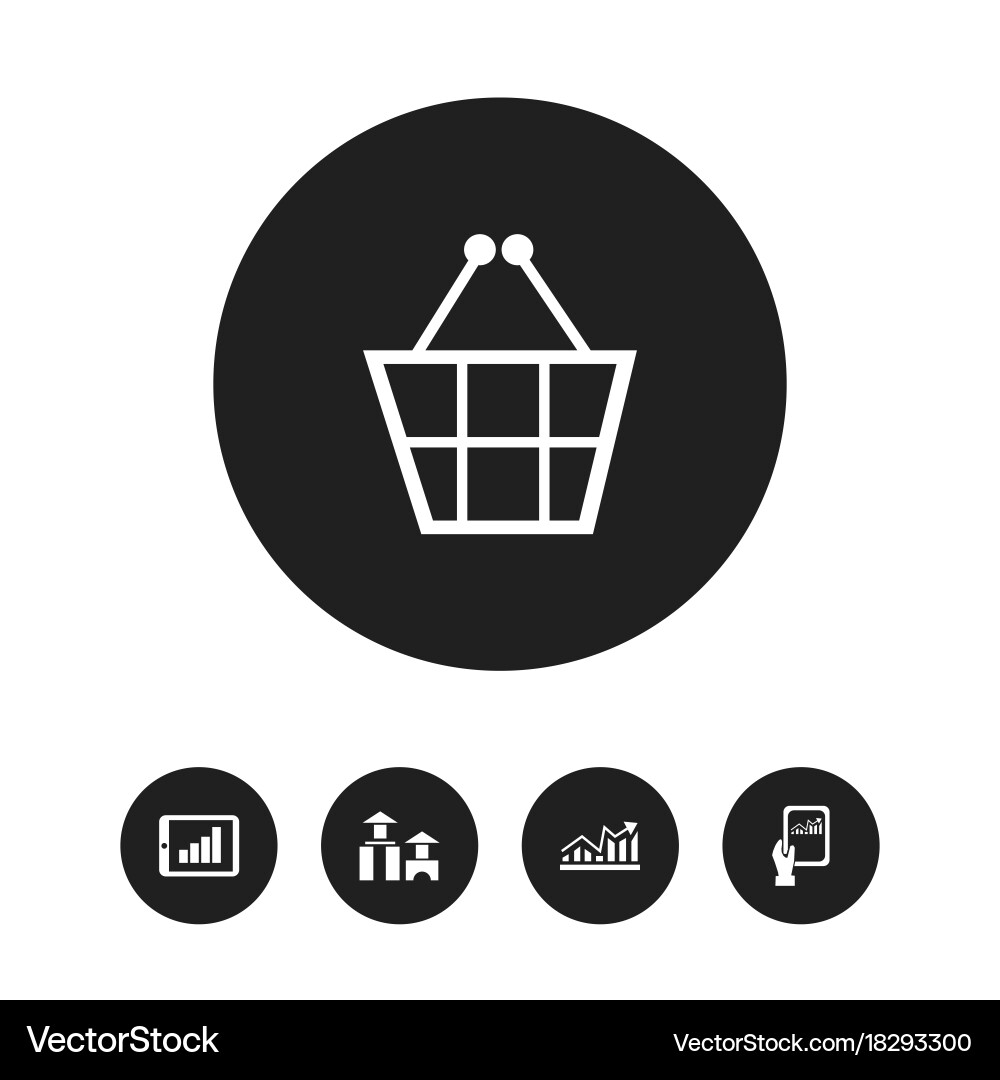 Set of 5 editable statistic icons includes vector image