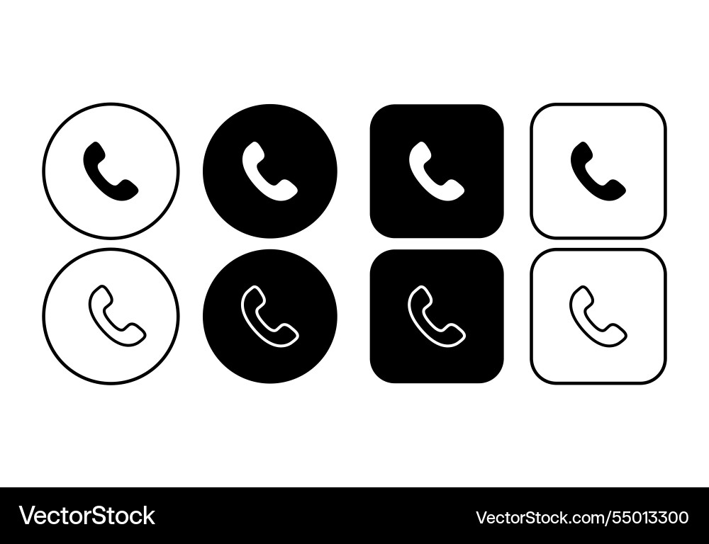 Set of phone icon buttons contact Vector Image
