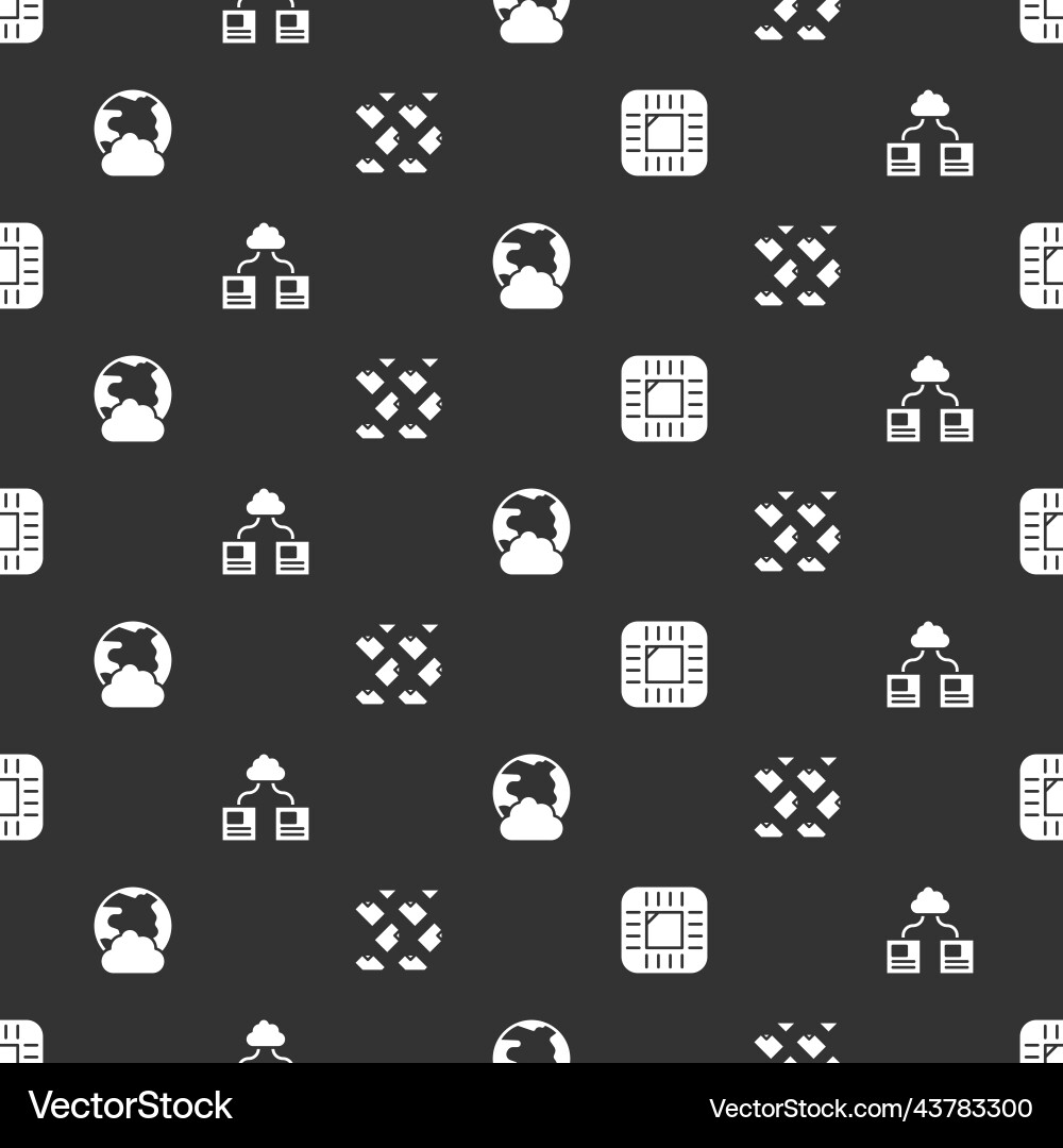 Set processor with cpu cloud technology data Set processor with cpu cloud technology data vector image