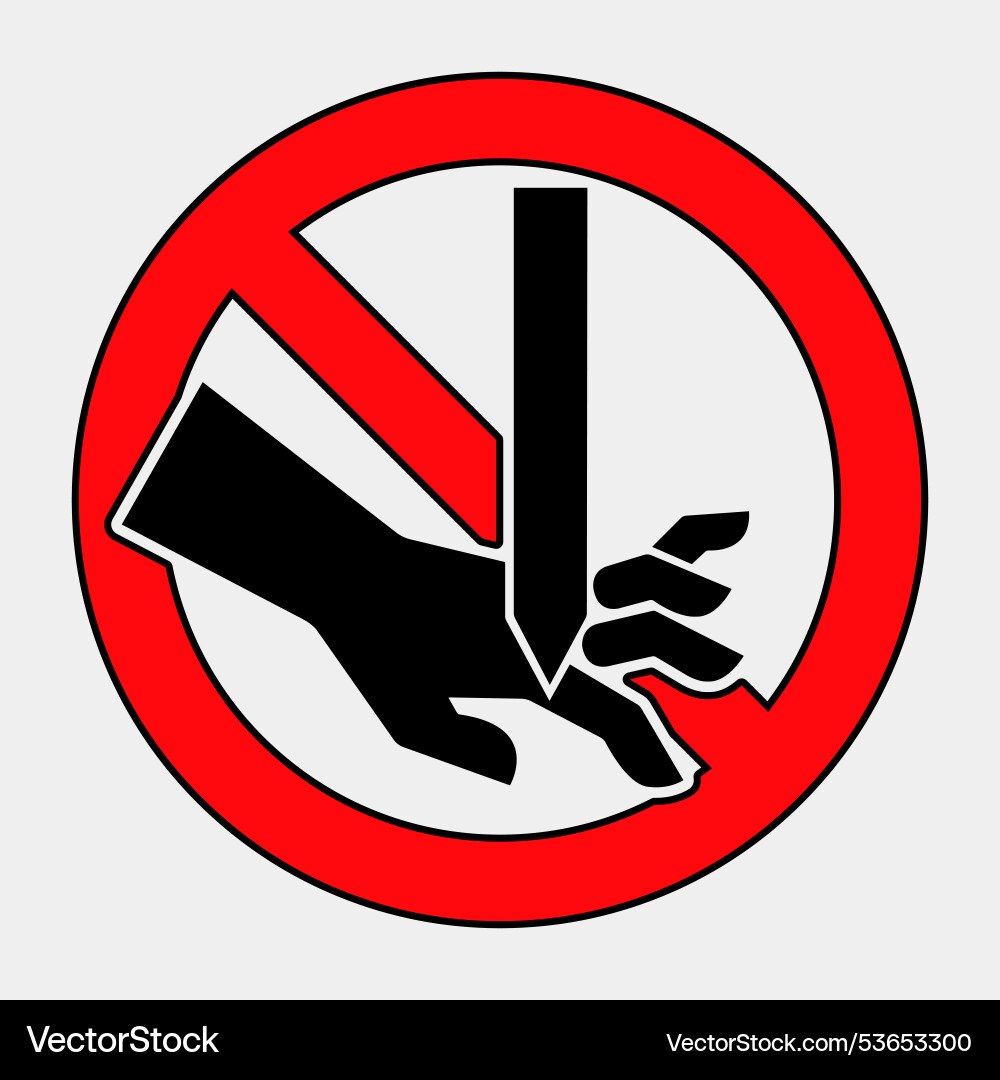Sharp Object Handling Prohibition Sign vector image