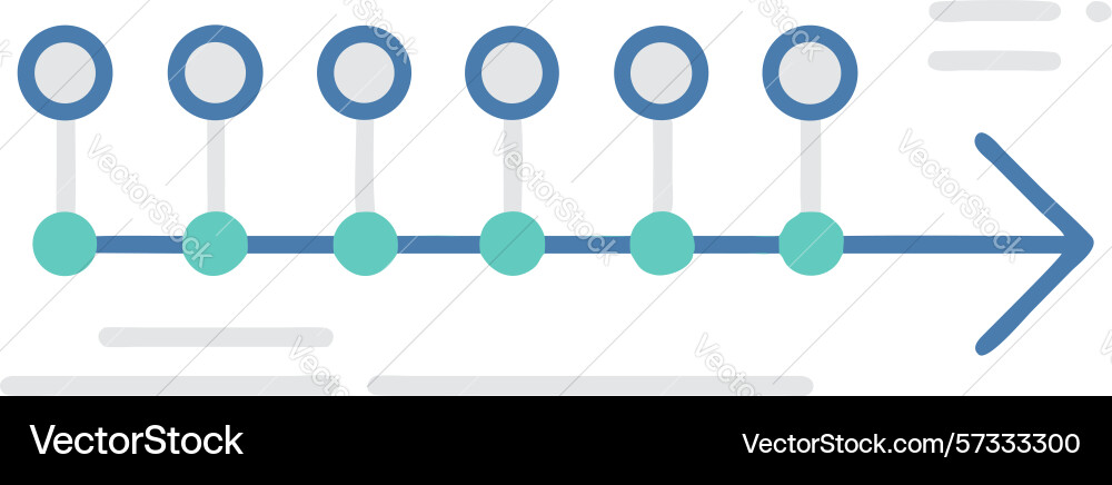 Timeline with circles and arrow linear vector image