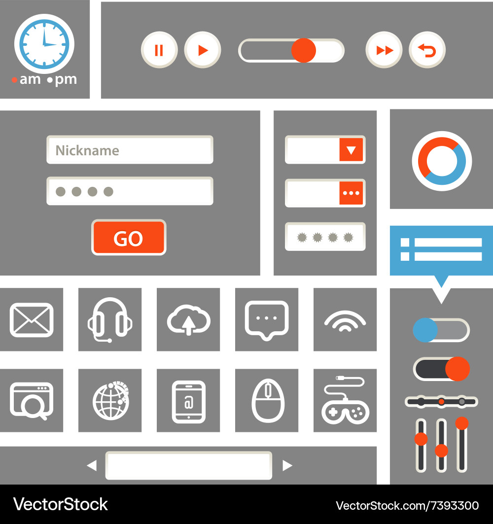 Web interface template Vector Image
