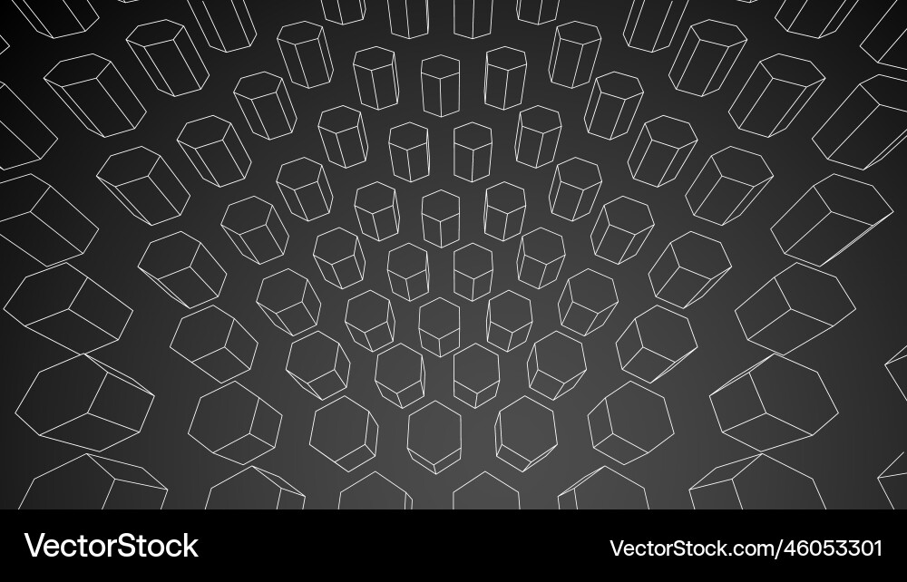 Abstract black hexagon background 3d hexagonal Abstract black hexagon background 3d hexagonal vector image