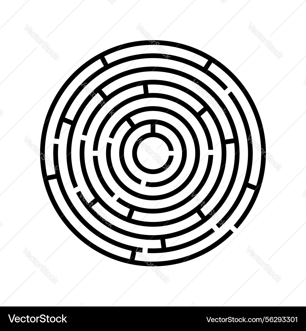An empty blank labyrinth with a circular shape An empty blank labyrinth with a circular shape Vector Image